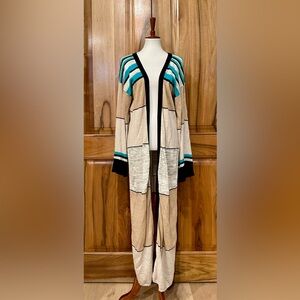 Free People - Loosely Woven Multicolored Duster in Earth/Water Tones, EUC, S